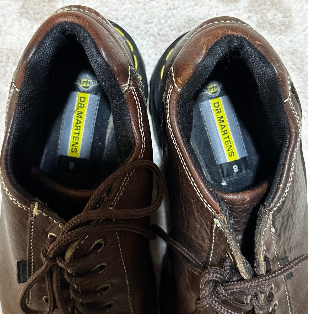 Dr. Martens Low Top Oxford Shoes Mens Brown Leather Platform - Picture 3 of 7